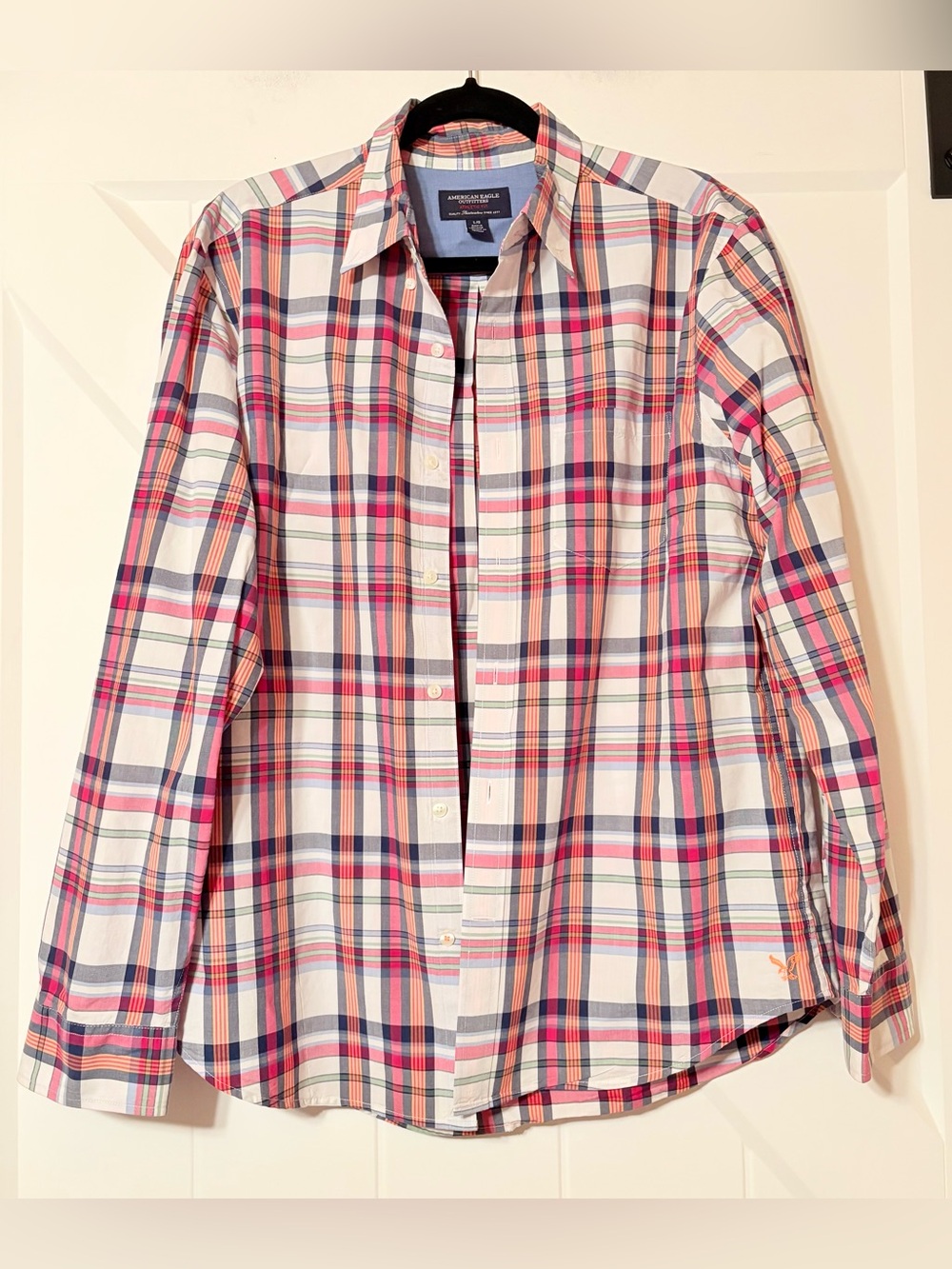 Men’s American Eagle Plaid Button Down Shirt Large